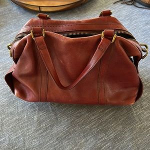 Madewell Glasgow Crossbody Satchel Dark Cabernet